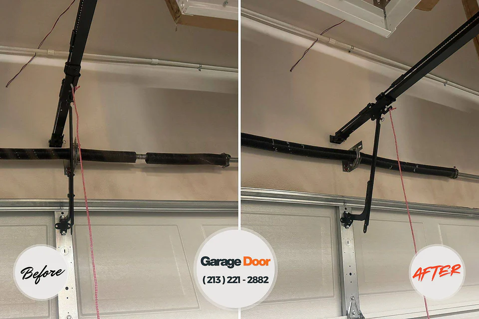 Before and after: garage door spring repair Madrid, IA